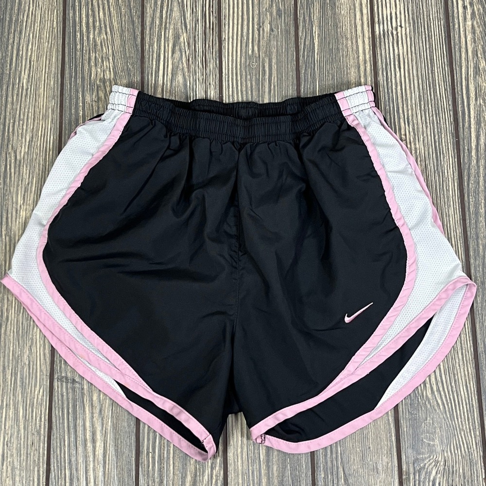 Nike Tempo Running Shorts Women XS Black Pink White Mesh Athletic Gym Workout